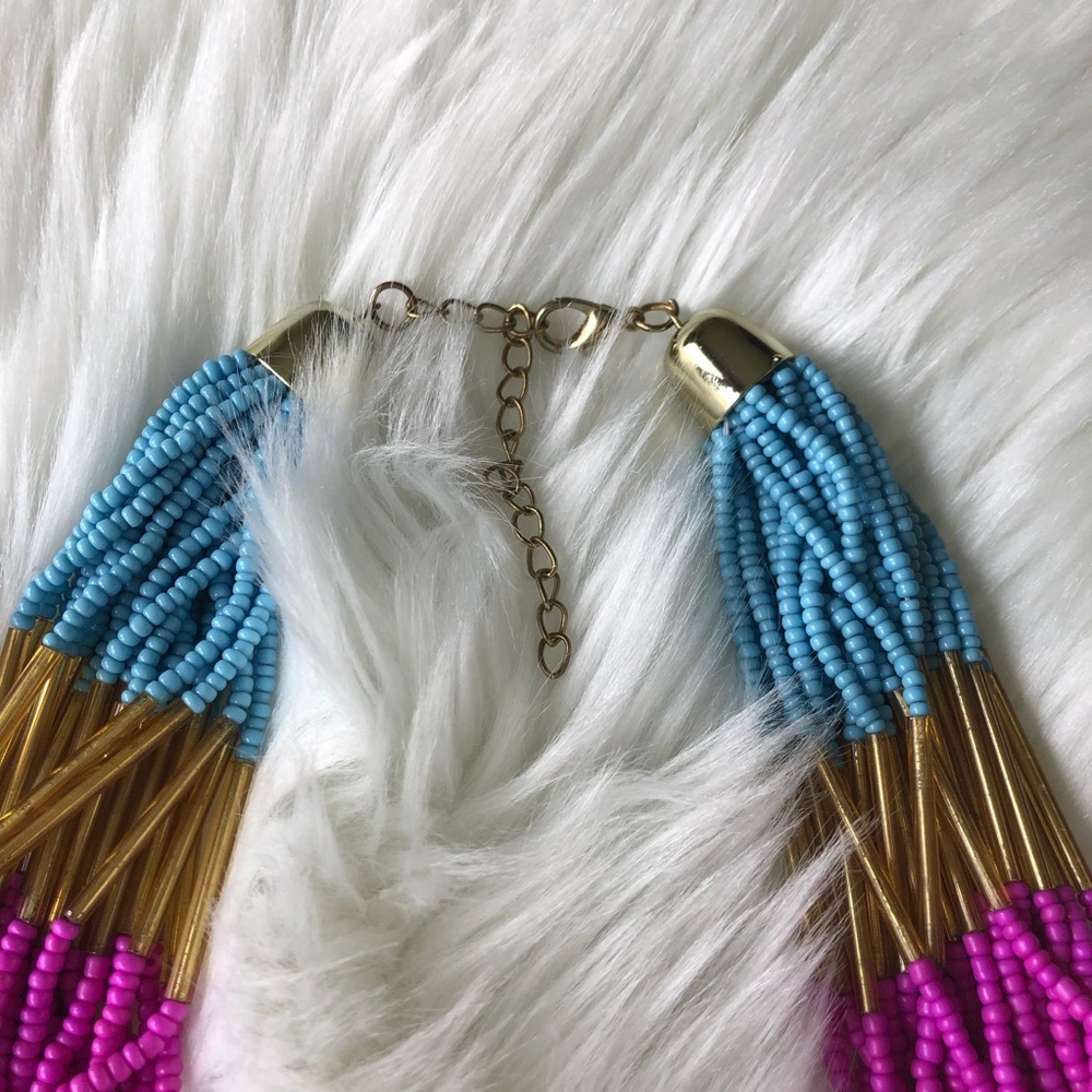 Colorful Glass Seed Bead Necklace - Picture 7 of 8